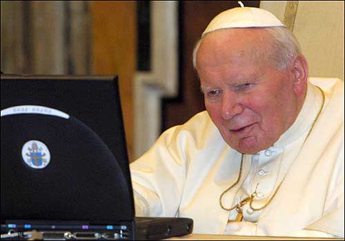 The pope and the Catholic Church jumped into the digital age as he supervised an exhortation sent via e-mail from St. Peter's Church in Vatican City. For the first time in Vatican history, an e-mail of the post-synodal Apostolic Exhortation to all dioceses in Oceania was transmitted by the pontiff.