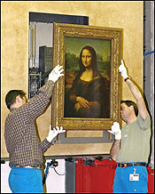 Leonardo Da Vinci's Mona Lisa was moved to a bigger room in the Louvre, giving a better view of the 500-year-old masterpiece to the millions who come to see it every year.