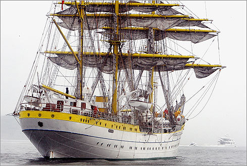 The Mircea is 270 feet long, and will be docked at the Boston Fish Pier in Boston.