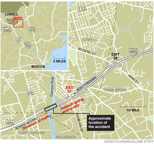 Graphic Location of fatal accident on 495