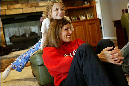 MarCee Wilkerson and her daughter Brooke, 9, at home in West Chester, Ohio. The Wilkersons are evangelical Christians for whom family and church come before all else.