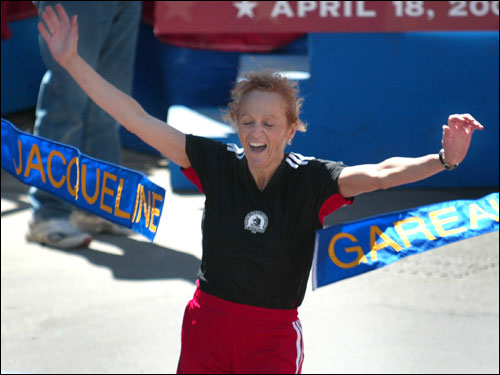 boston marathon finish line photos. crossed the finish line,