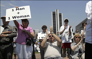 Supporters of a constitutional amendment on marriage in North Carolina rallied last week in Raleigh, N.C. Supporters of a constitutional amendment on marriage in North Carolina rallied last week in Raleigh, N.C.