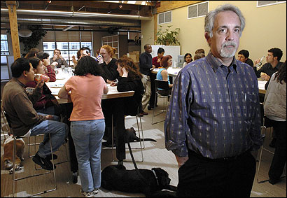 Mitch Kapor with members of his Open Source Applications Foundation, which he began with his own funds in 2002.