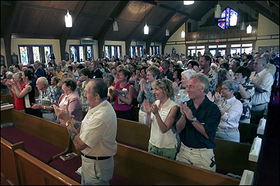 About 550 people attended yesterday’s Mass at St. Albert the Great in Weymouth, which fought the Boston Archdiocese’s closure ruling a year ago.