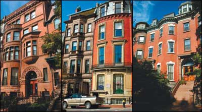 Left: 348 Beacon St., Back Bay, brownstone: One garden-level, 727-square-foot studio condominium for sale. Price: $499,000 50 Beacon St., Beacon Hill, town house: Four condominiums for sale. Units all have three bedrooms and range in size from 2,051 square feet to 3,141 square feet. Prices range from $1.99 million to $3.99 million. Right: 5 Union Park, South End, row house: One owner’s duplex with three bedrooms, and four rental apartments with two bedrooms each for sale. Five story building with 1,225 square feet per floor. Price: $2.99 million