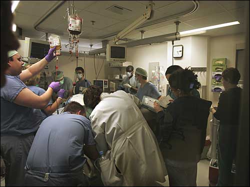 Crowd in the ICU room