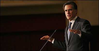 Governor Mitt Romney's address to the conservative Federalist Society in Washington, D.C., yesterday was warmly received.