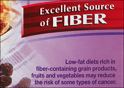 Many food manufacturers tout the purported cancer-fighting benefits of fiber on the labels of their products.