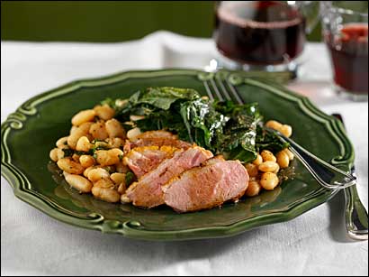 duck breasts with white beans
