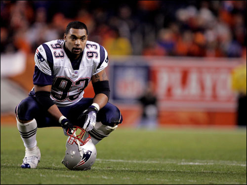 Richard Seymour squatted on the field during a stoppage in play.