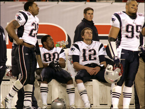 This was the scene on the Patriots bench as the game was ending.