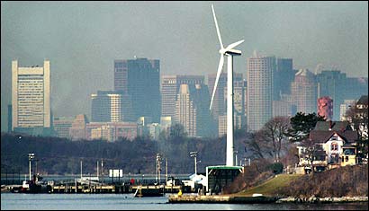 Hull Light Department's 240-foot-tall wind turbine was erected in 2001 and produces about 1.5 million kilowatt hours of energy a year, saving the municipal electric company about $185,000, including the cost of running the town's streetlights and traffic lights. The turbine paid itself off within about three years, according to officials. A 330-foot turbine is planned to be built at the town's landfill, generating 4.7 million kilowatt hours a year that it is hoped will save $500,000 more on power costs.
