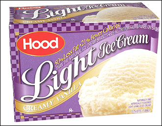 Hood Light Ice Cream, creamy vanilla