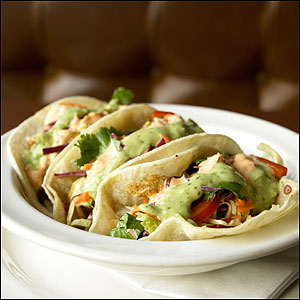 Just $11 gets you Picco's haddock tacos topped with avocado vinaigrette.