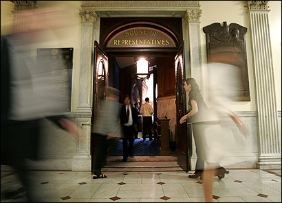 Lawmakers bustled in and out of the House chambers yesterday as the Legislature met on the final day of formal sessions.