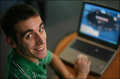 Mike Zakarian of Emmanuel College is successful but cautious in online poker.