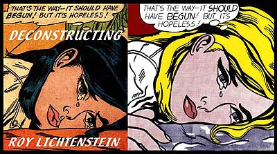 On his website, David Barsalou calls attention to works by Roy Lichtenstein that he describes as 'verbatim' copies of 1950s and '60s comics panels.