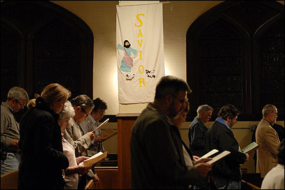 Parishioners prayed at the All Saints Anglican Church in Attleboro last week. The church is among about two dozen in New England that are breaking away from the US Episcopal Church because of disagreements over homosexuality and salvation.