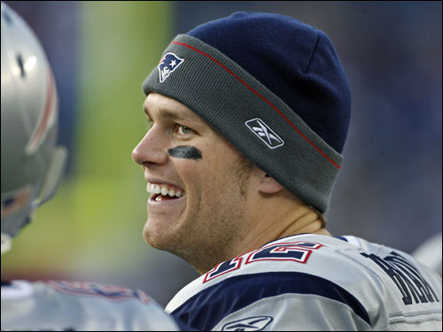 Tom Brady shared a laugh on the sidelines late in the 40-7 blowout of the Texans.