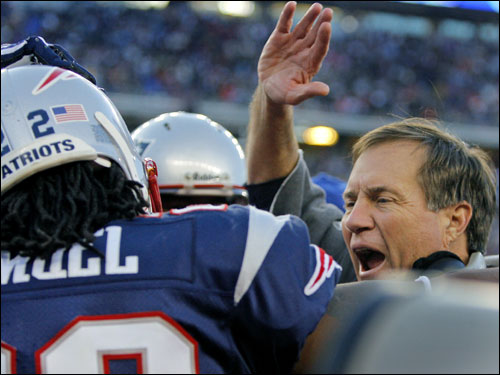 Bill Belichick congratulated Samuel on his game-sealing interception for a touchdown.