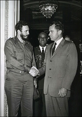 Castro met with Vice President Richard Nixon in Washington, D.C. on April 21, 1959, just months after the triumph of the revolution.