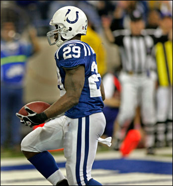 Joseph Addai's touchdown marked the first lead in the game for the Colts.