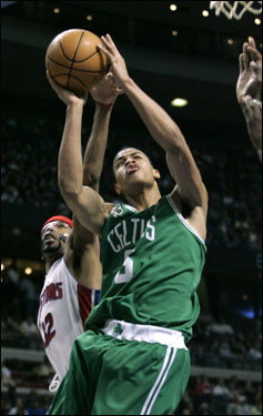 With six players injured, the future of the Celtics showed itself against the Pistons. Gerald Green (pictured) had 24 points in 41 minutes, while Al Jefferson had 12 points and 22 rebounds for Boston.
