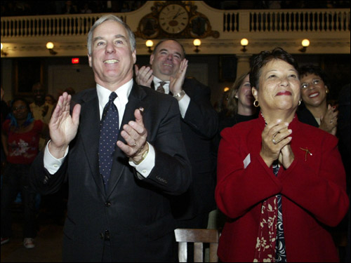 March 10: The governor's office, in a statement, says Diane Patrick is suffering from exhaustion and depression, and that the governor will work a flexible schedule the next few weeks to help. Here, Diane Patrick joins Democratic National Committee Chairman Howard Dean at the 37th Annual Martin Luther King, Jr. celebration commemorating King's life and legacy at Fanueil Hall on Jan. 15.