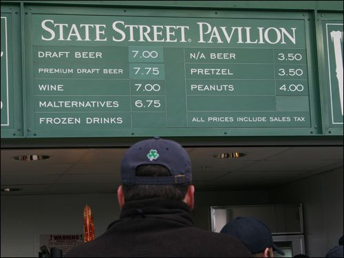 Despite the frigid temperature -- and the icy prices -- fans were willing to endure the long lines for cold beer and other snacks.