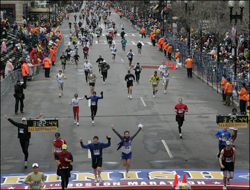 boston marathon finish line. Scenes from the finish line