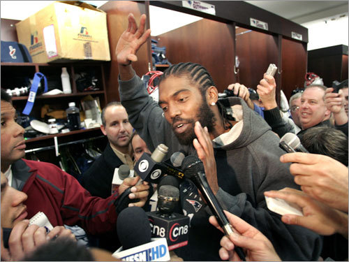 Randy Moss, shown here talking to reporters in Foxborough when he was a member of the Patriots, has decided to retire from the National Football League after 13 seasons. While Moss has been regarded as one of the greatest wide receivers in NFL history, his career has been dogged with off-the-field issues. Here's a look back at Moss's ups and downs through the years.