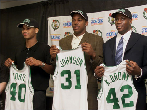Of the three players the Celtics drafted in 2001 (Joe Forte, Joe Johnson, and Kedrick Brown), Johnson is the only one left in the league. He was the first player the Celtics got rid of.