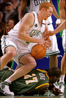 The Celtics signed free agent Brian Scalabrine to a five-year, $15 million deal on Aug. 2, 2005. Scalabrine averaged 4 points and 1.9 rebounds per game in 2006-2007 and eats up most of the team's mid-level exception.