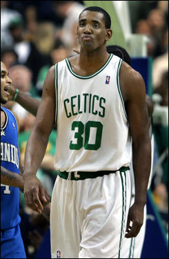 The Celtics signed Mark Blount to a six-year, $38 million deal on July 15, 2004. After playing his way into the contract at the end of 2003, Blount cooled off to 9.4 points and 4.8 rebounds in 2004-2005. The Celtics unloaded Blount's enormous contract for the enormous contracts of Michael Olowokandi and Wally Szczerbiak in a deal that also sent Ricky Davis to Minnesota.