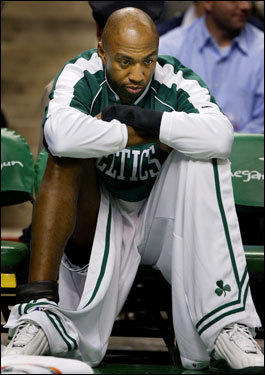 The Celtics acquired Baker and Shammond Williams for Kenny Anderson, Vitaly Potapenko, and Joseph Forte on July 23, 2001. The Celtics waived Baker on Feb. 14, 2004, after he violated a testing program he entered in 2003 following treatment for alcohol abuse. Despite the violation, the Celtics were still stuck with Baker's enormous contract. They paid Baker $5.3 million in 2006-2007 despite his not being on the roster.