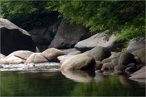 The Baker River, like many small rivers or streams in New Hampshire, is a delightful, stony brook in its mountain stretches, a bright, shimmering band through fragrant pine forests. It is a classic trout stream, complete with overhanging cover, pale white rocks, and sufficient deep pools and cut banks to make most casts pleasantly hopeful.