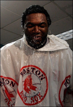 Ortiz celebrated the Red Sox victory.