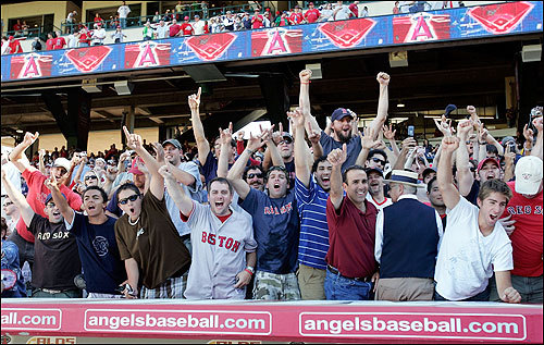 Red Sox fans go nuts after Boston advanced to the American League Championship on Sunday.