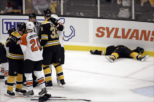 a fight as Boston Bruins