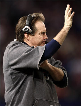 Bill Belichick looked on during the game.