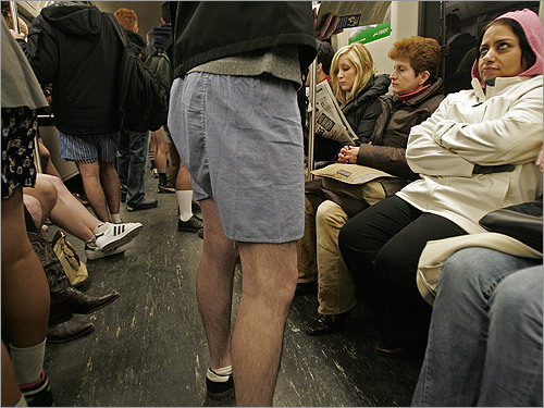 Anjana Malhotra, in the pink hoodie, glanced up at a man not wearing any pants while riding the inbound Red Line.