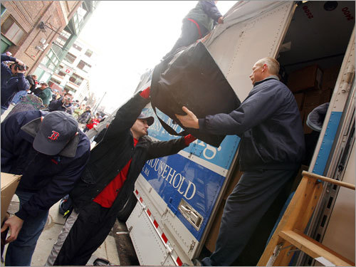 In what has now become a harbinger of spring, the Red Sox equipment truck arrived on Yawkey Way at 7:35 a.m. on a Saturday morning in February 2008 in preparation for departure to Fort Myers later in the morning.