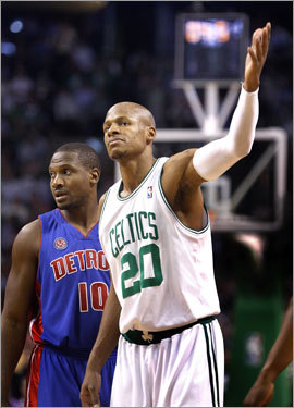Ray Allen gestured for the fans inside TD Banknorth Garden to rise up at the end of Game 5, much the way he did against the Pistons in scoring 29 points.