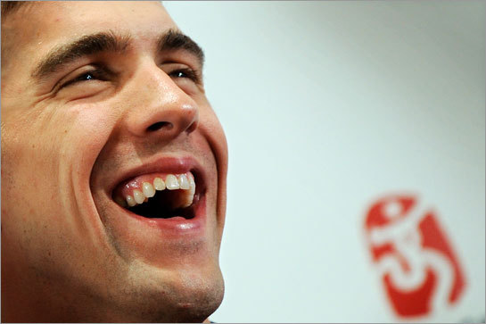 Michael Phelps, with eight golden reasons to smile, will be in high demand for the foreseeable future.