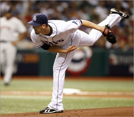 Rays starter James Shields delivered a pitch in the first inning of Game 1 of the ALCS.