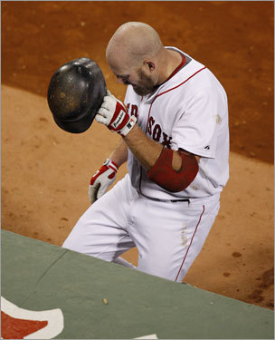 Kevin Youkilis walked to the dugout after popping out in the second inning.
