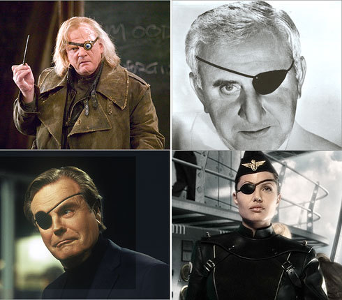 In Hollywood, movie makers have been using eye patches as a device to develop their characters for decades. Here are some notable movie characters who have worn eye patches through the years.