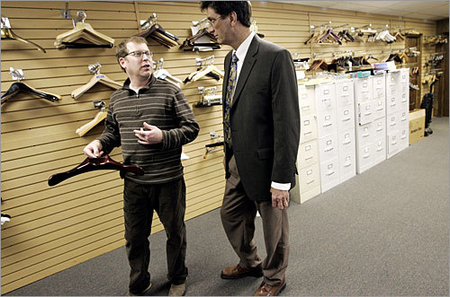 Consultants like Rudy Bazelmans (right), regional director at Expense Reduction Analysts in nearby Manchester, are doing a brisk business advising clients not only on market strategy, but increasingly on tactical issues such as how to scrimp on office supplies, copiers, or even snowplowing.