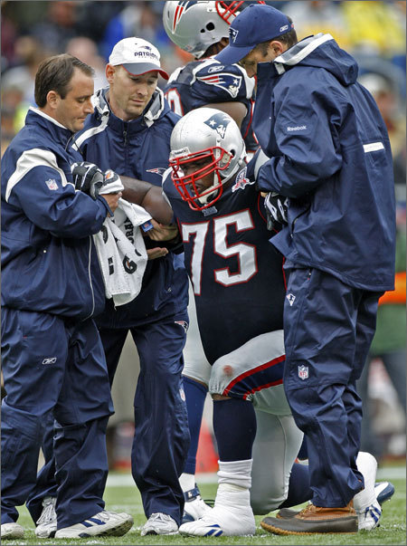 Vince Wilfork appeared to injure his left ankle during a first half run by Falcons' Michael Turner. No further updates about how long Wilfork could be out have been released.